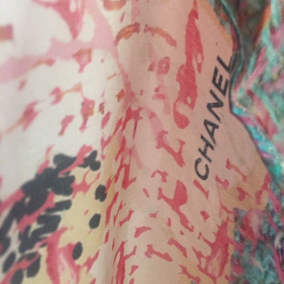 Scarf Chanel floral silk - Picture 5 of 7